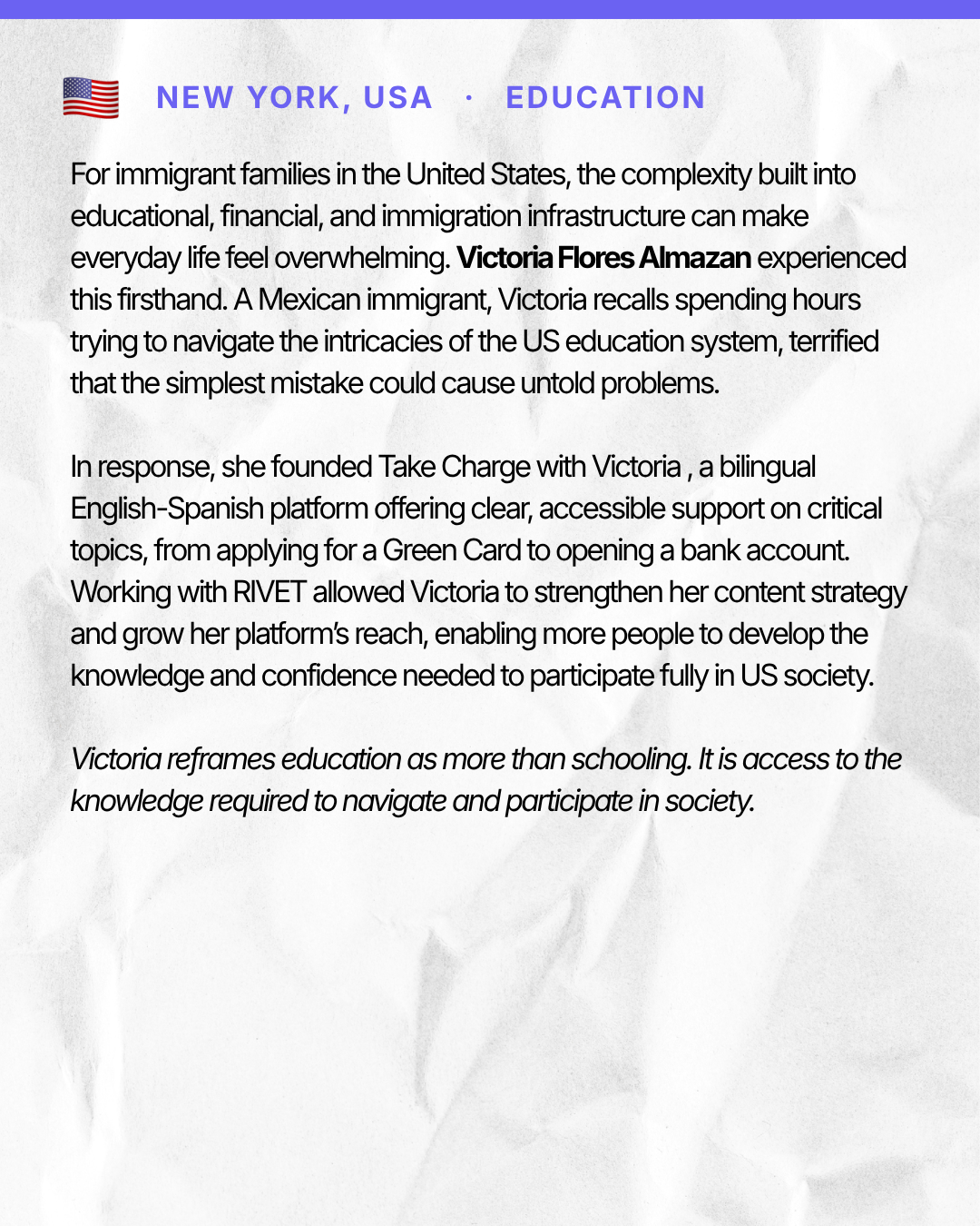 Victoria's story